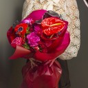 Букет Красивая Любовь - с добавлением зелени - миниатюра 