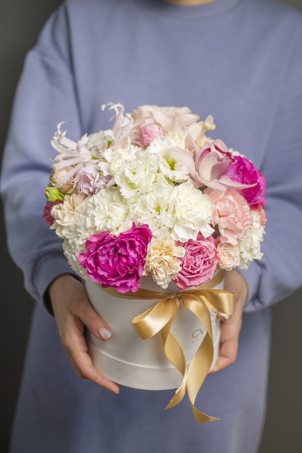 Композиция Малиновый Гипюр - с добавлением зелени