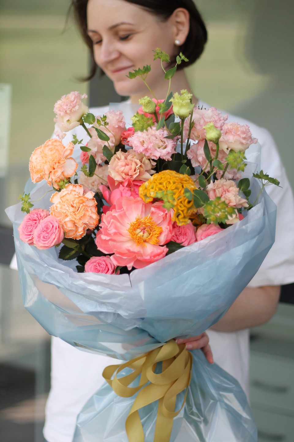 Букет Кэролайн - с добавлением зелени