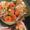 Букет Осенние краски - с добавлением зелени - миниатюра 