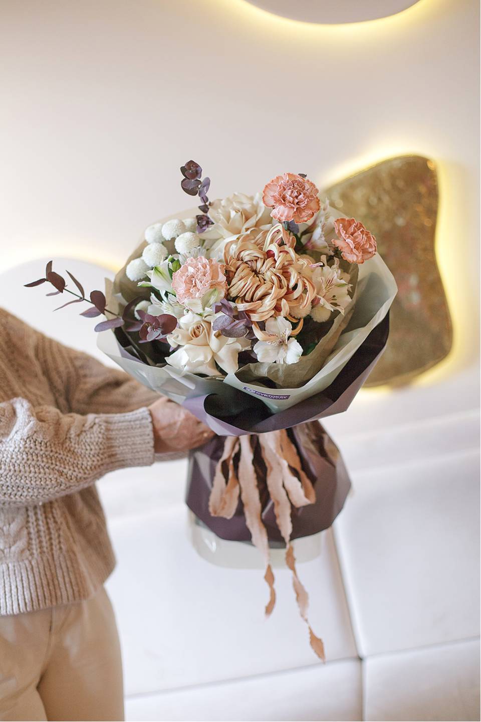 Букет Тепло объятий - подарочное оформление