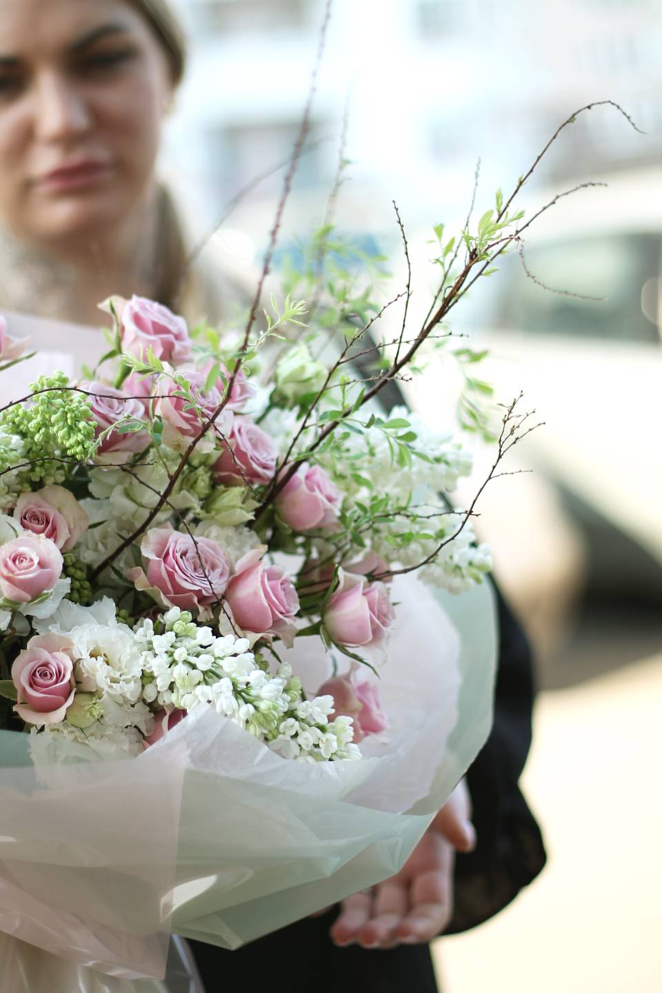 Букет Её дыхание - с добавлением зелени