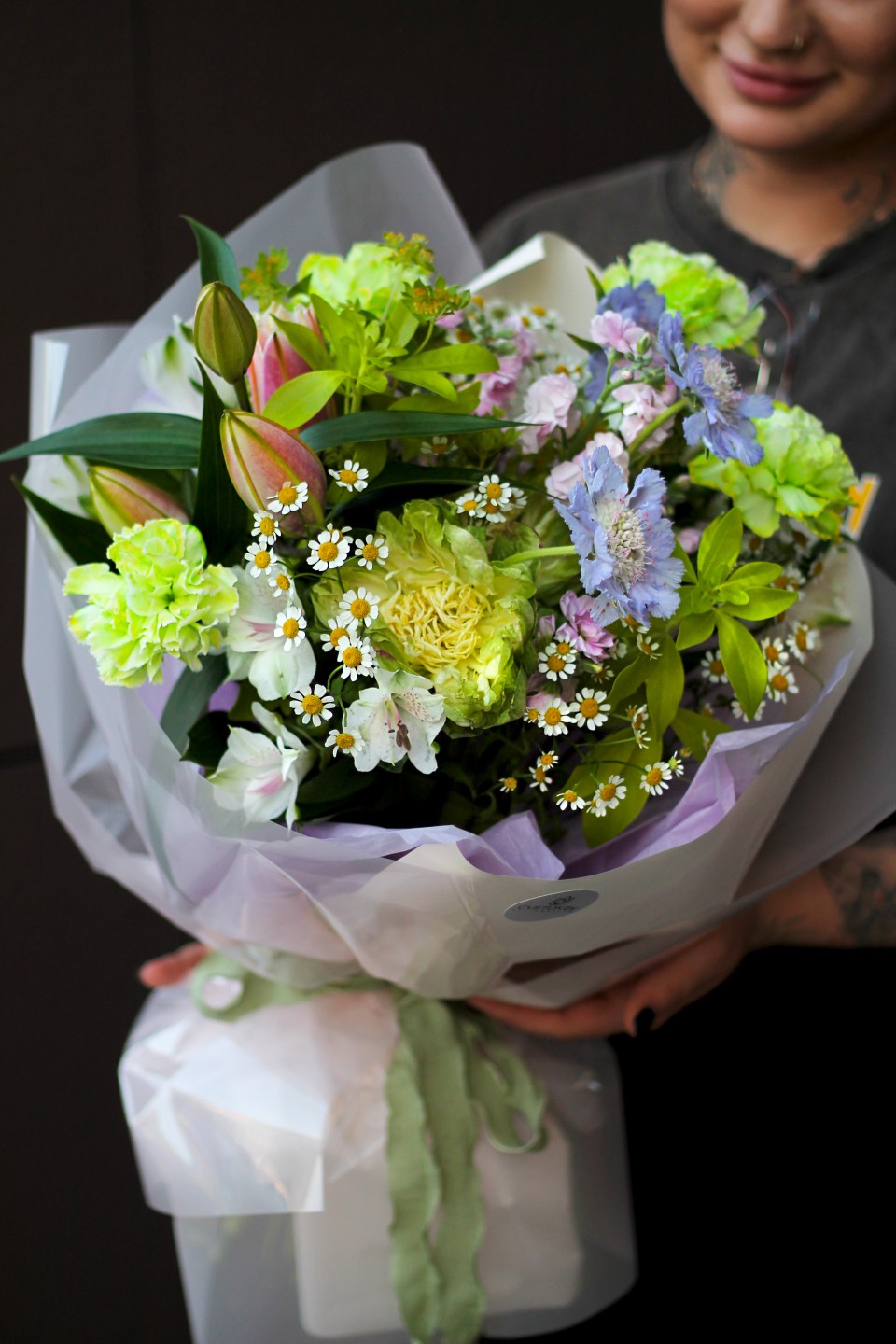 Букет Байбл - с добавлением зелени