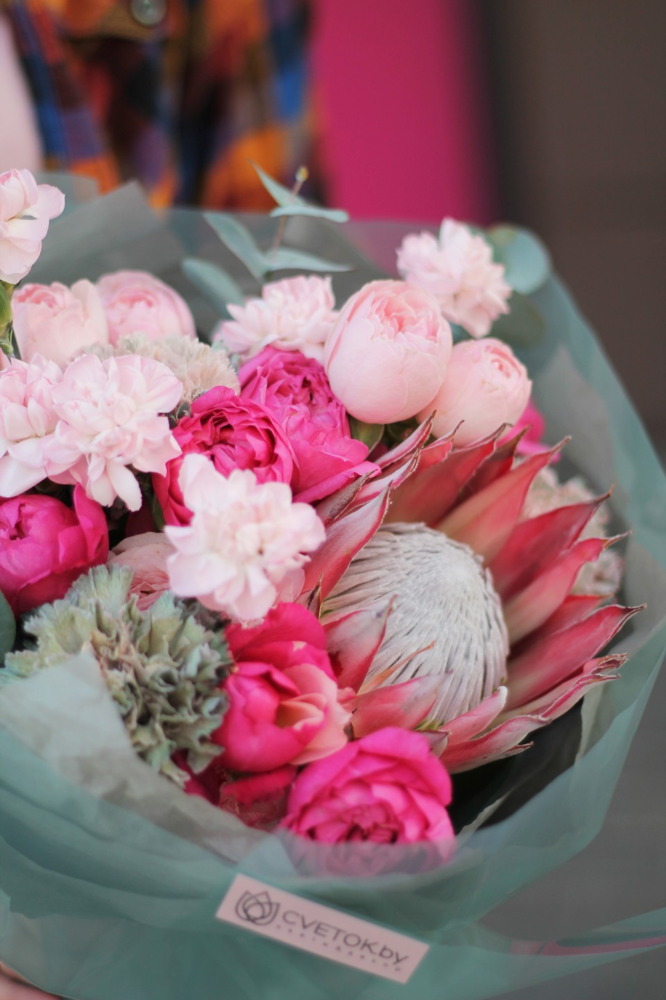 Букет Альбион - с добавлением зелени