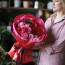 Букет Жгучие Чувства - с добавлением зелени - миниатюра 