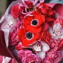 Букет Горячее Сердце - подарочное оформление - миниатюра