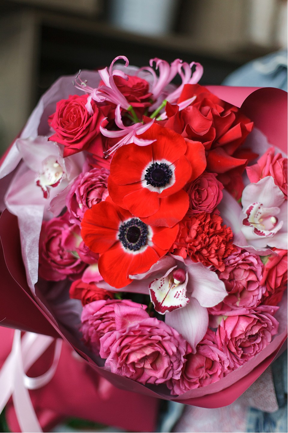 Букет Горячее Сердце - подарочное оформление