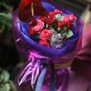 Букет Ночной поцелуй - подарочное оформление - миниатюра