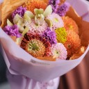 Букет Цветочный Колорит - с добавлением зелени - миниатюра 