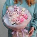 Букет Розовый Лимонад - с добавлением зелени - миниатюра 