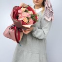 Букет Сафлор - с добавлением зелени - миниатюра 
