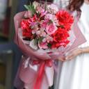 Букет Жемчужина любви - с добавлением зелени - миниатюра 