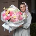 Букет Летний Шедевр - с добавлением зелени - миниатюра 