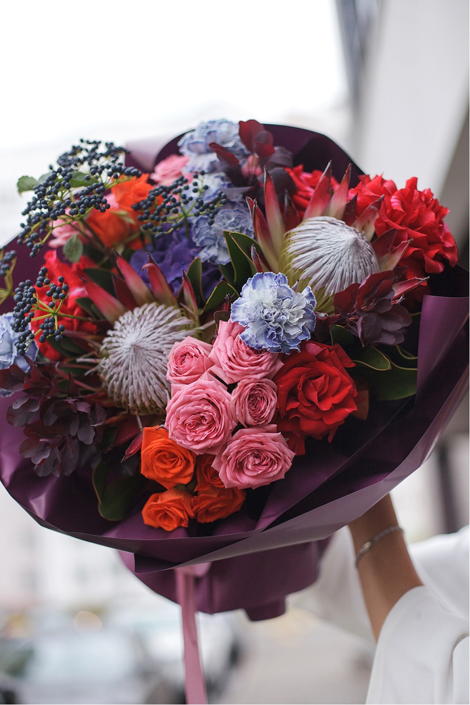 Букет Огни любви - подарочное оформление