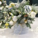 Композиция новогодняя Сияние - с добавлением зелени - миниатюра 