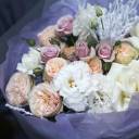 Букет Снежный вечер  - подарочное оформление - миниатюра