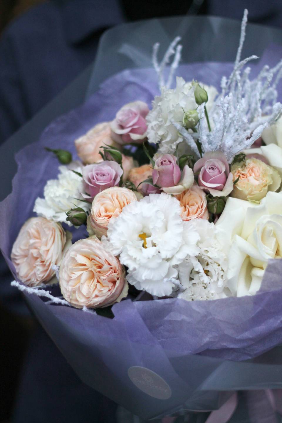 Букет Снежный вечер  - подарочное оформление