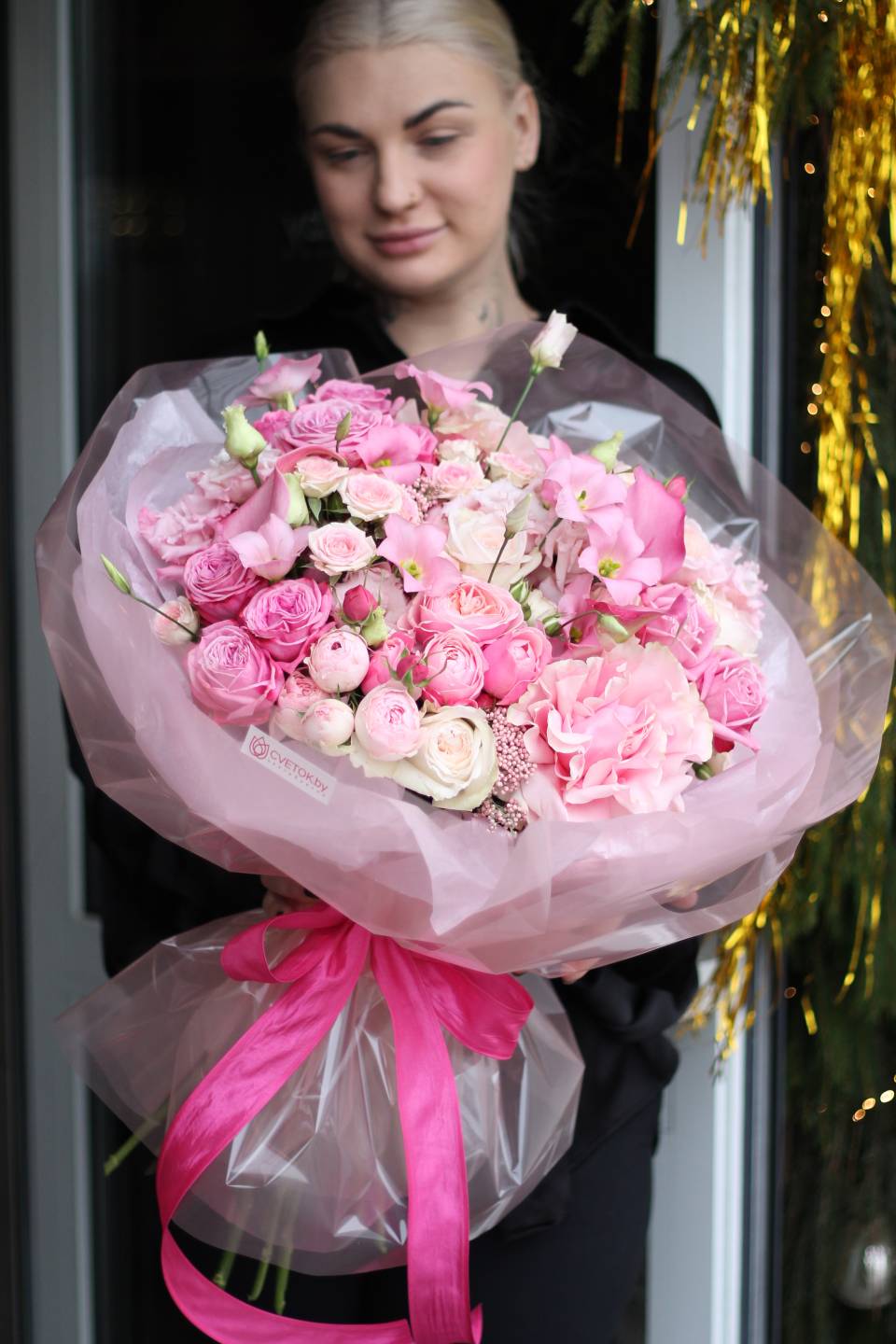 Букет Малиновый Джем - подарочное оформление