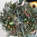 Венок новогодний Изумруд - с добавлением зелени - миниатюра 