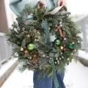 Венок новогодний Изумруд - подарочное оформление - миниатюра