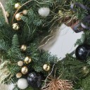 Венок новогодний Черный Лес - с добавлением зелени - миниатюра 