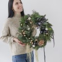 Венок новогодний Черный Лес - подарочное оформление - миниатюра