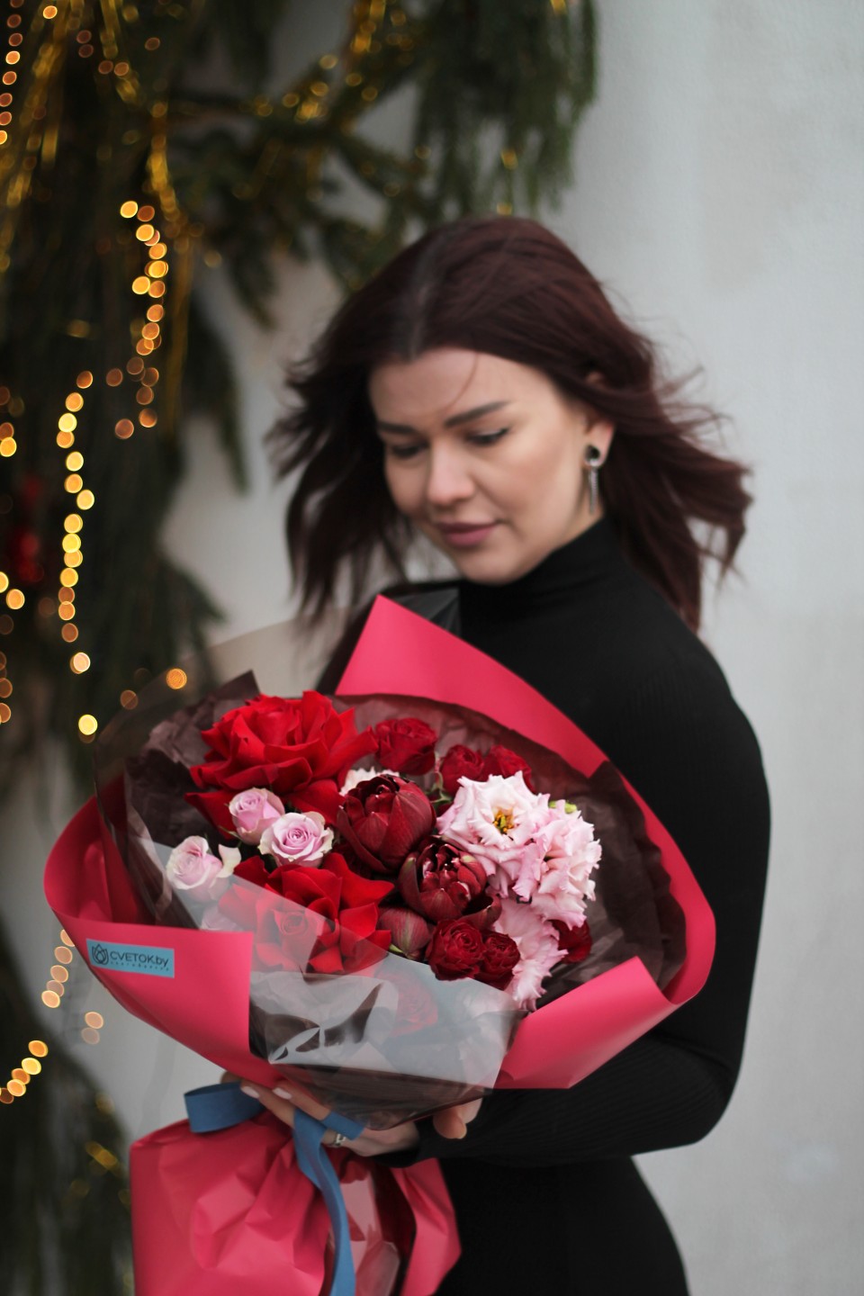 Букет Марса - с добавлением зелени