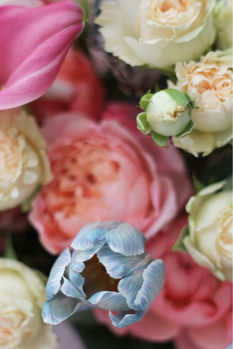 Букет Peach notes - с добавлением зелени