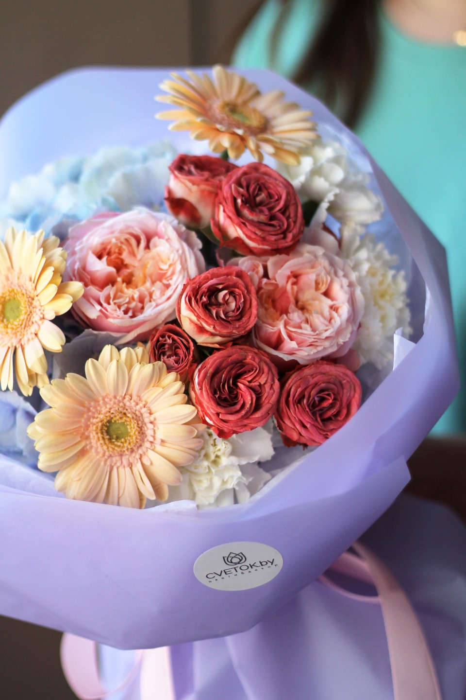 Букет Тернеция - с добавлением зелени