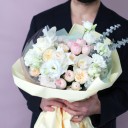 Букет Птица Любви - с добавлением зелени - миниатюра 