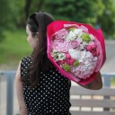 Букет Малиновый рай - подарочное оформление - миниатюра