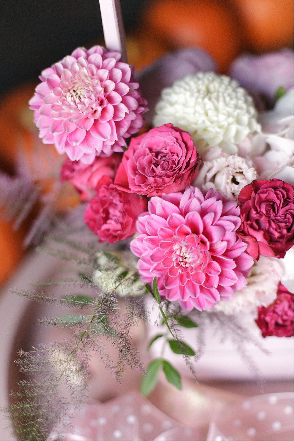 Композиция Малиновый десерт - с добавлением зелени