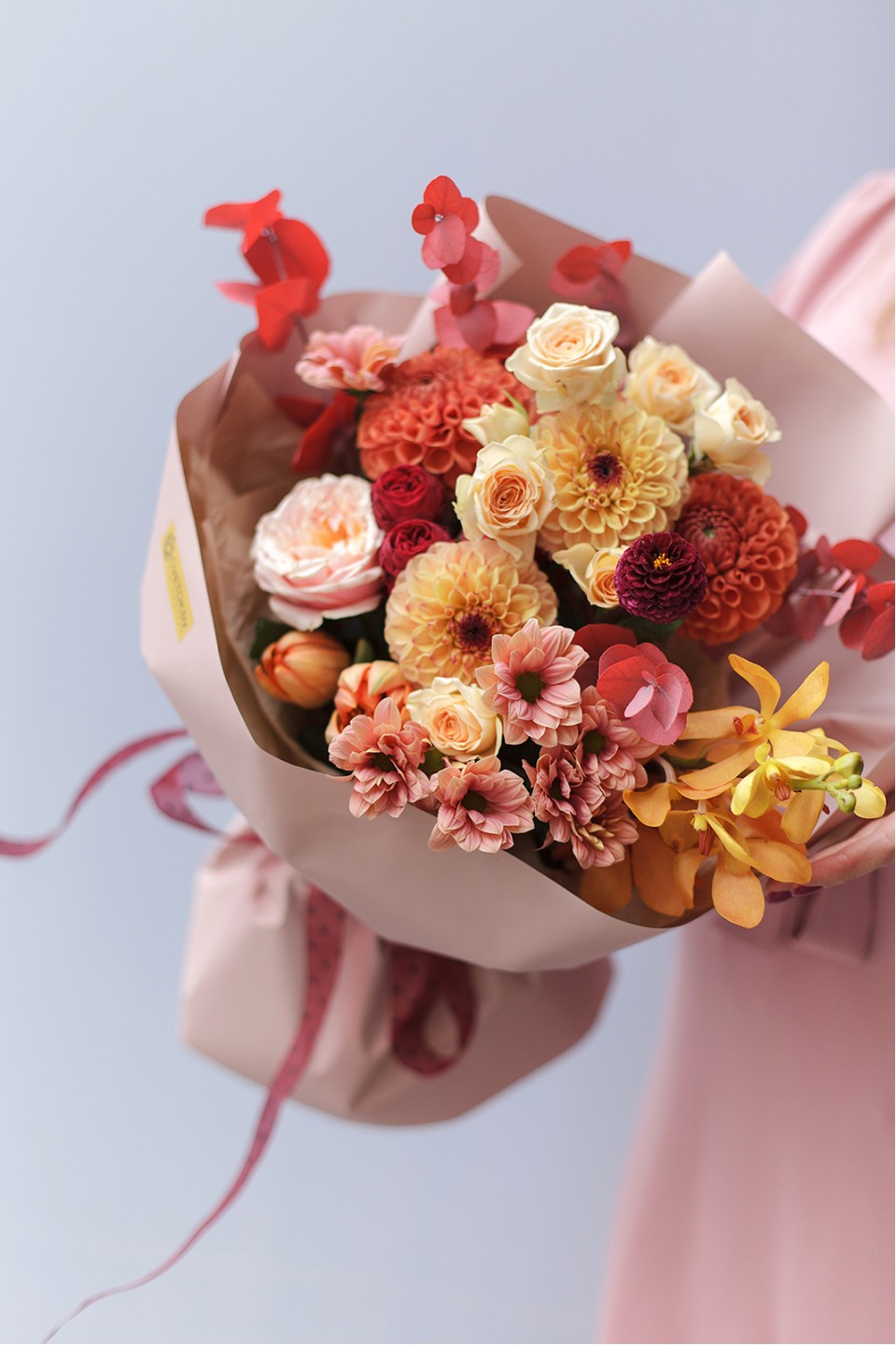 Букет Янтарный - с добавлением зелени