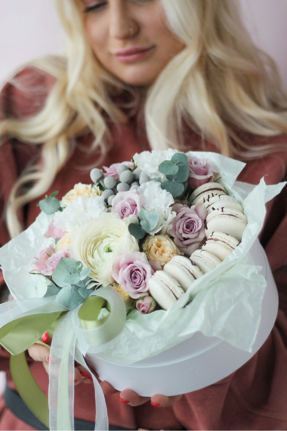 Коробка Лиловый вечер - с добавлением зелени