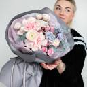 Букет Розовый кварц - с добавлением зелени - миниатюра 