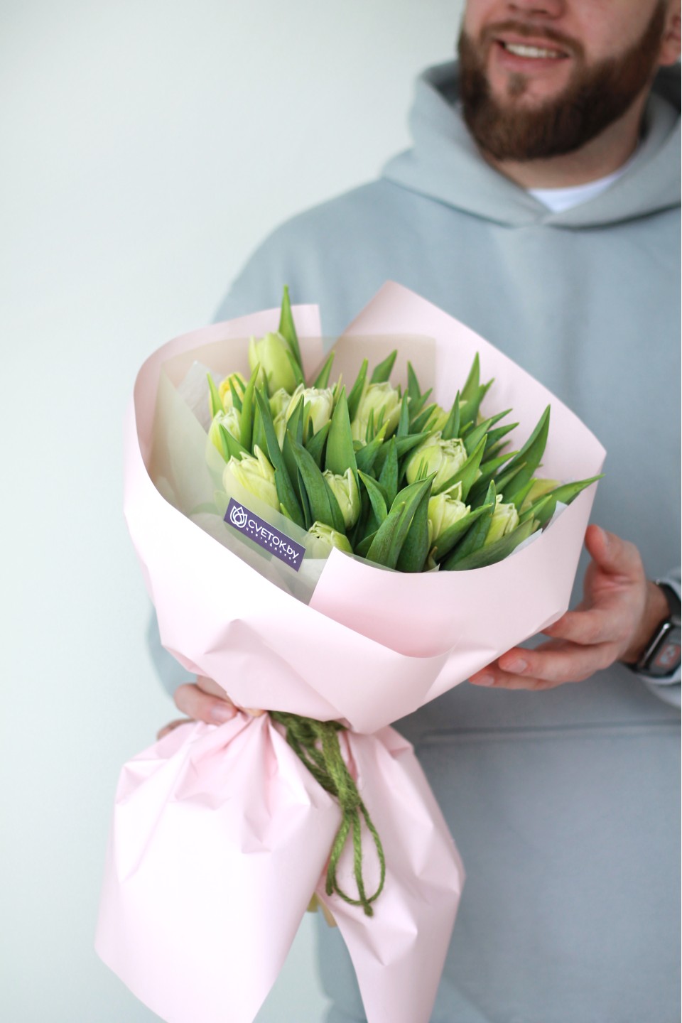 Букет Лаймовый Крем - подарочное оформление