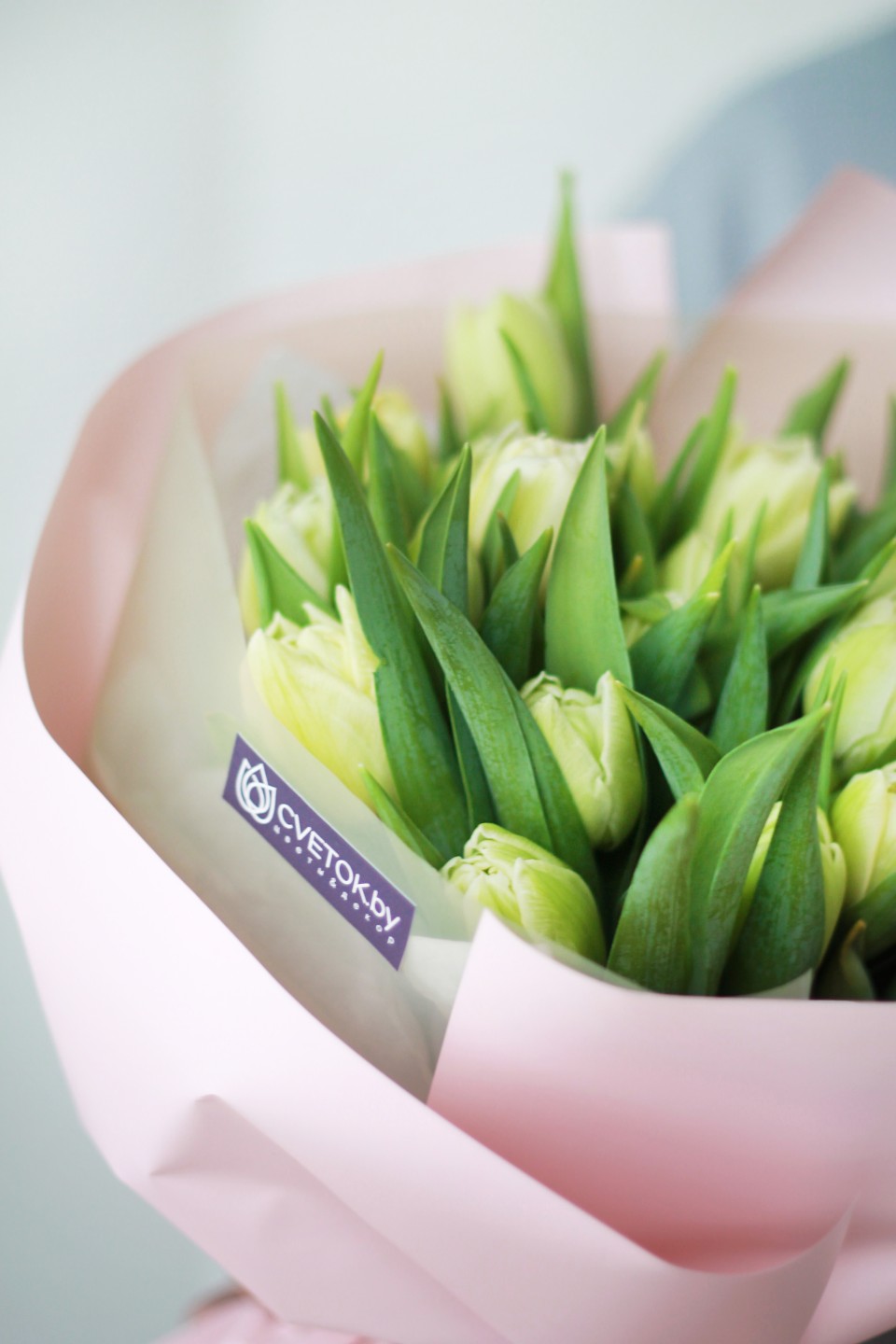 Букет Лаймовый Крем - с добавлением зелени