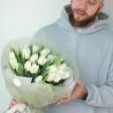 Букет Белый Шепот - подарочное оформление - миниатюра