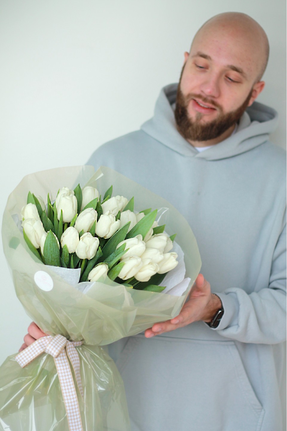 Букет Белый Шепот - подарочное оформление