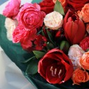 Букет Дейзи - с добавлением зелени - миниатюра 