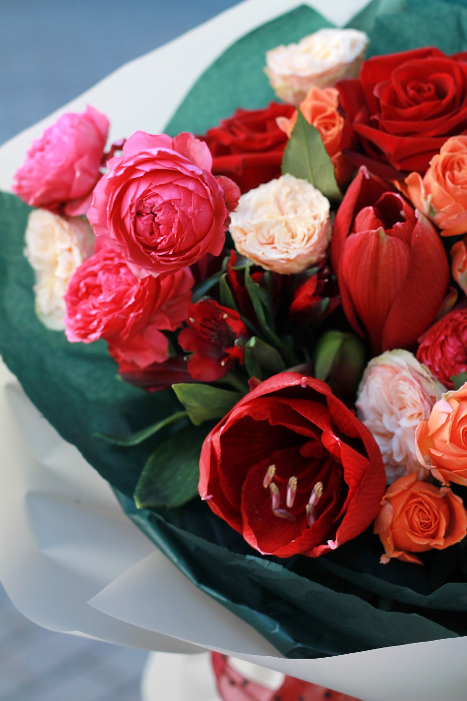 Букет Дейзи - с добавлением зелени