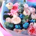 Букет Перламутр - с добавлением зелени - миниатюра 