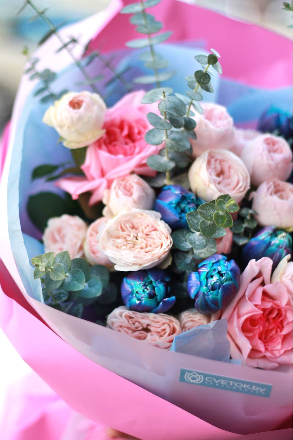 Букет Перламутр - с добавлением зелени