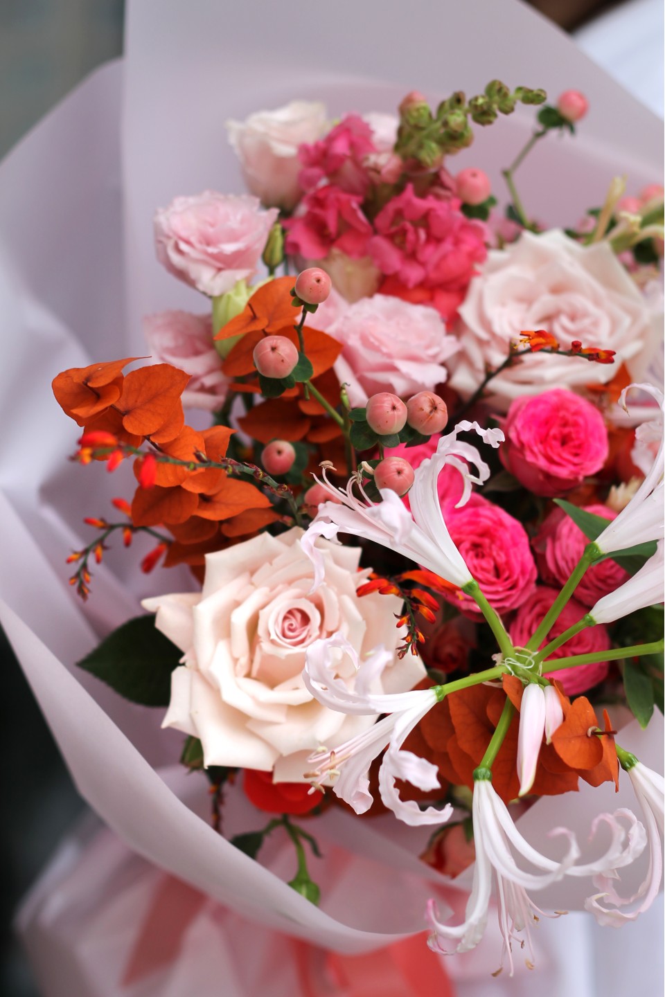 Букет Феррари - с добавлением зелени