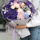 Букет Виола - с добавлением зелени - миниатюра 
