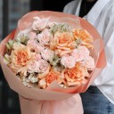 Букет Осенняя Мелодия - с добавлением зелени - миниатюра 