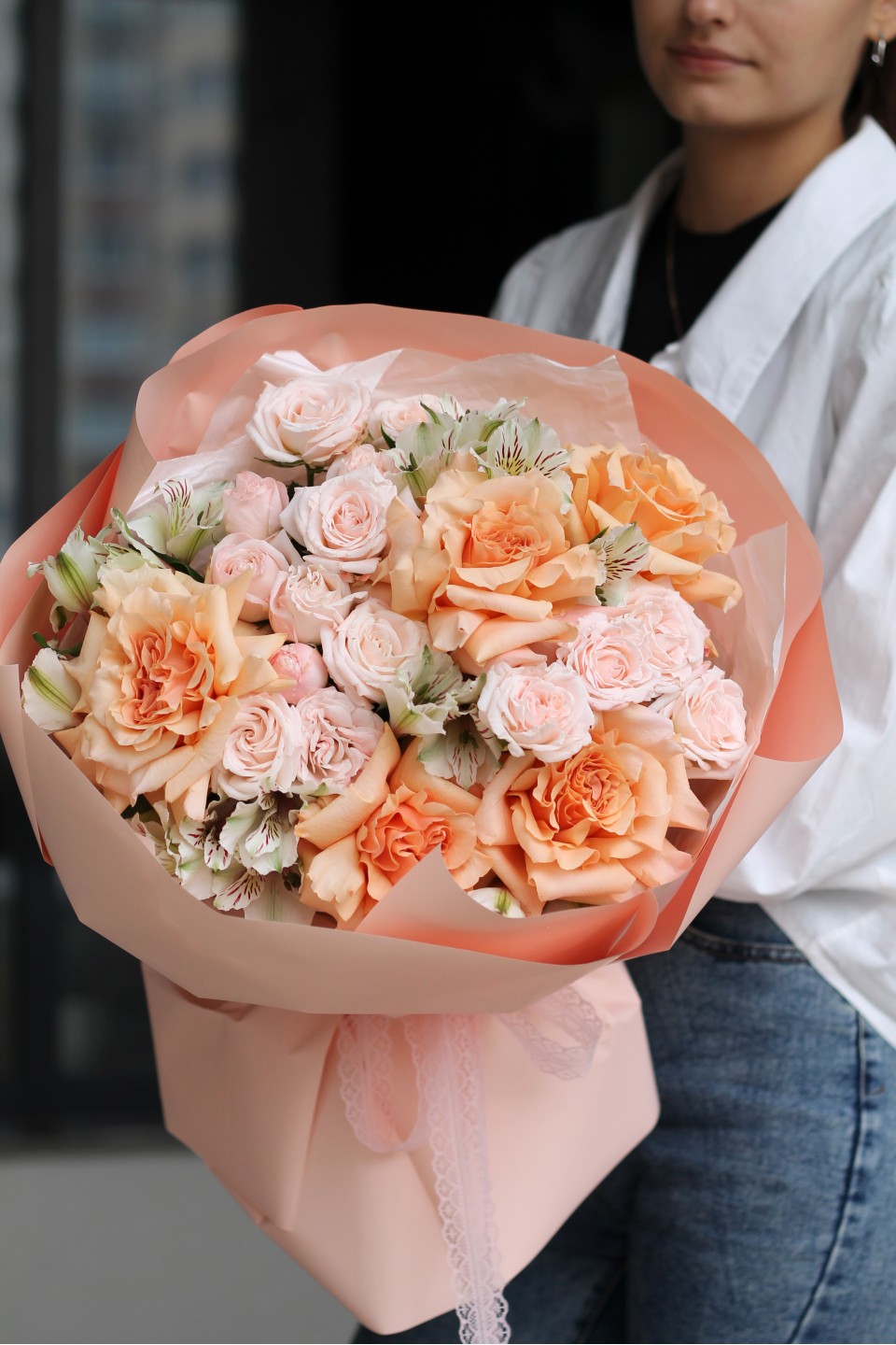 Букет Осенняя Мелодия - с добавлением зелени