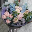 Букет Лиловое настроение - подарочное оформление - миниатюра