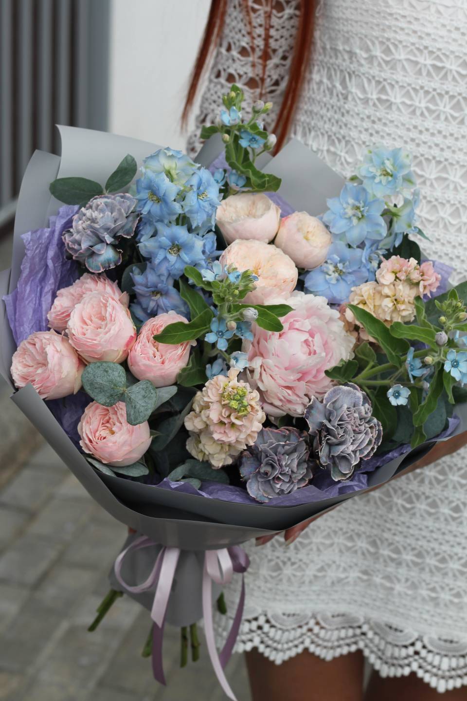 Букет Лиловое настроение - подарочное оформление