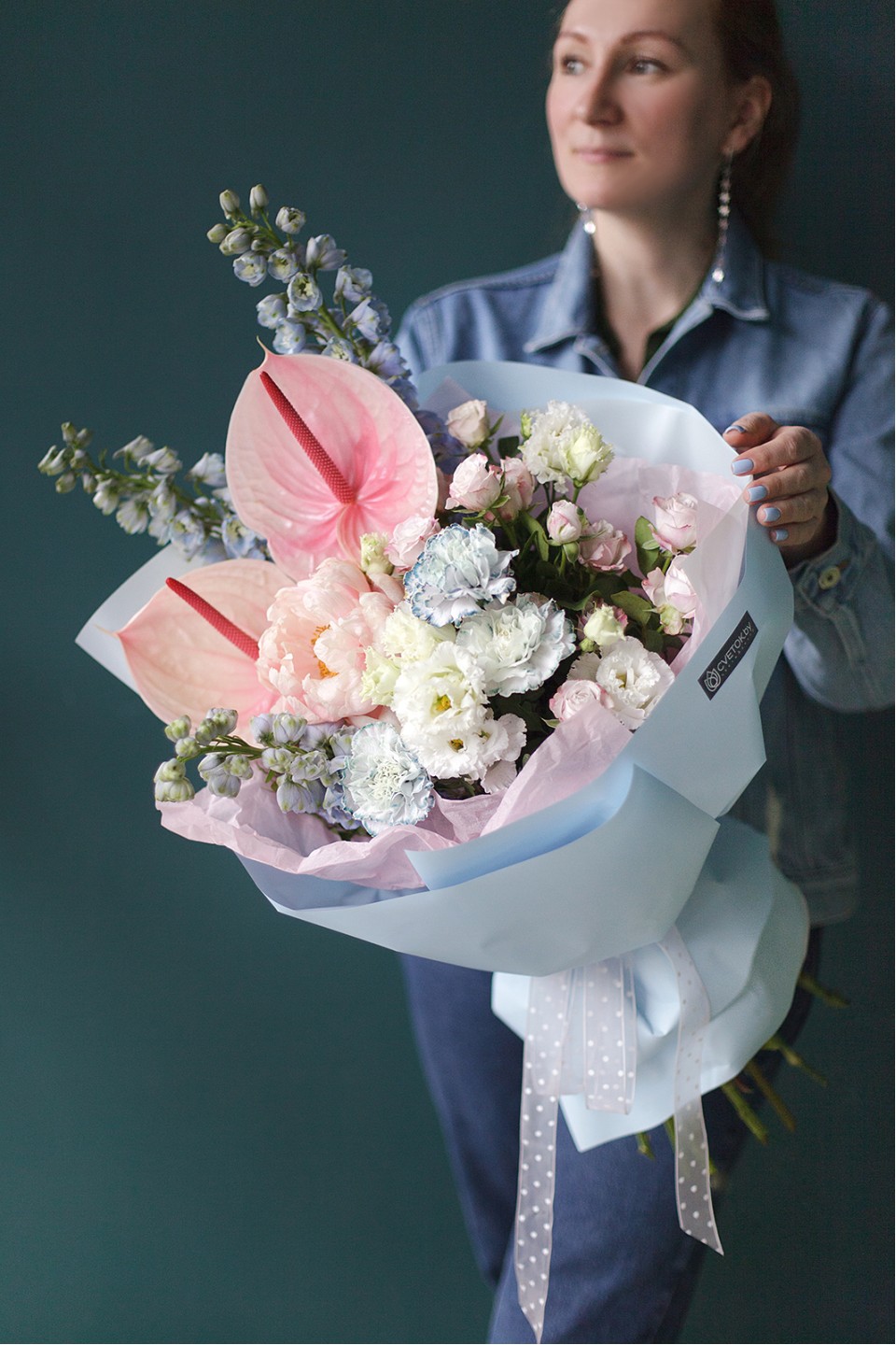 Букет Минар - с добавлением зелени